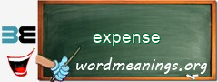 WordMeaning blackboard for expense